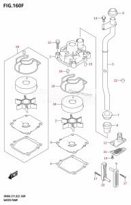 DF60A From 06003F-040001 (E01 E03 E11 E40)  2020 drawing WATER PUMP ((DF50AVT,DF60AVT):E03)