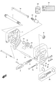 Outboard DF 9.9B drawing Clamp Bracket Non-Remote Control