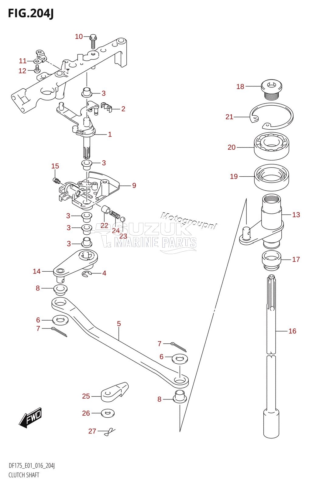 CLUTCH SHAFT (DF175T:E01)