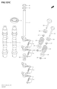 00993F-210001 (2012) 9.9hp P03-U.S.A (DF9.9T  DF9.9TH) DF9.9 drawing CAMSHAFT (DF15:P03)