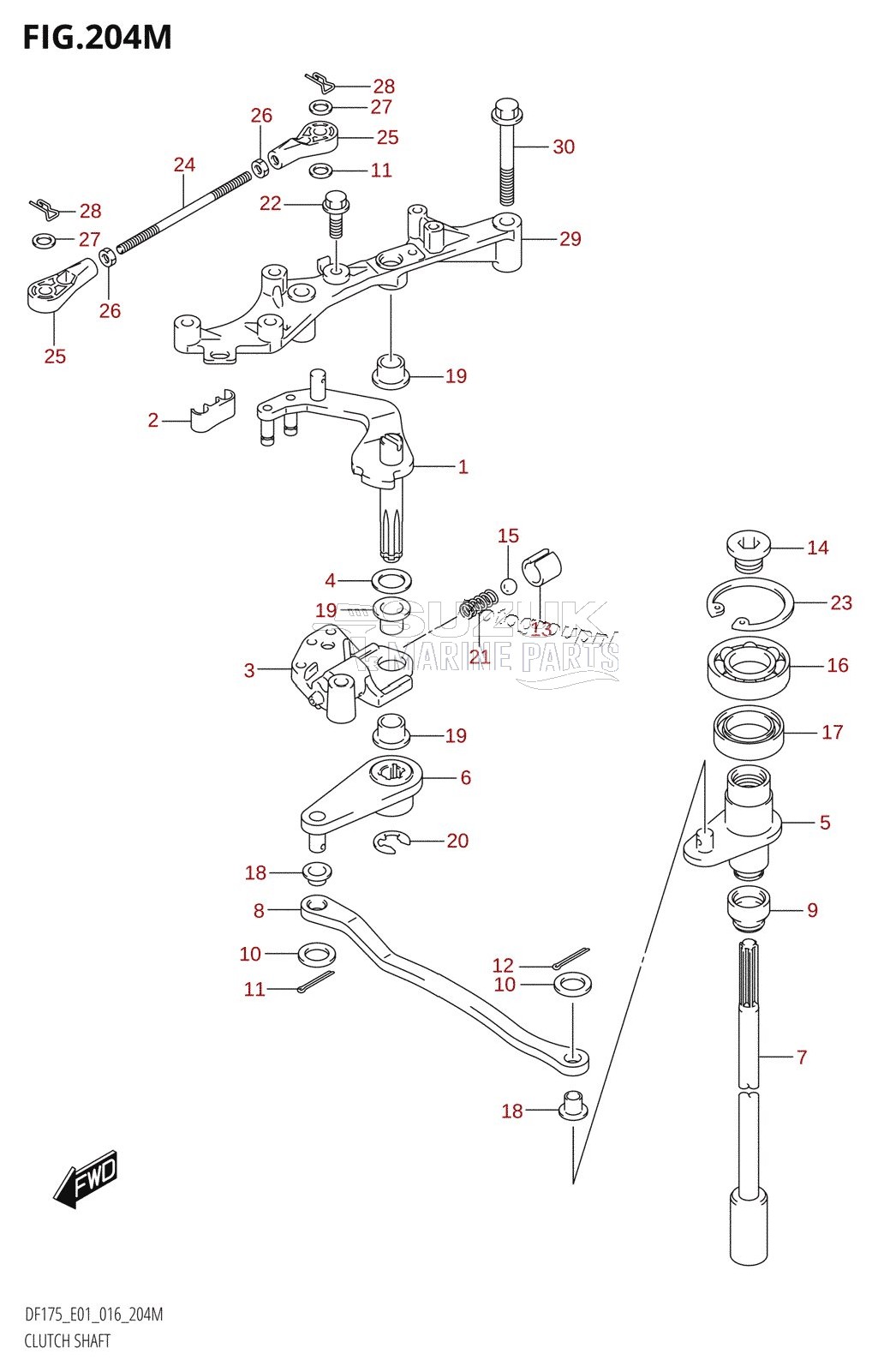 CLUTCH SHAFT (DF175TG:E40)