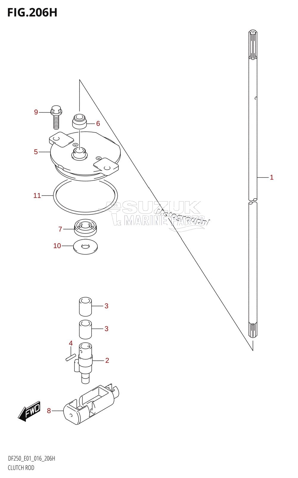 CLUTCH ROD (DF225Z:E40)