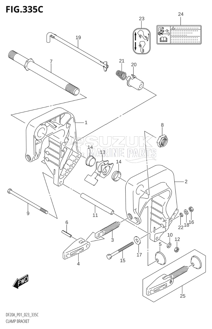 CLAMP BRACKET (DF9.9BR,DF15AR,DF20AR)