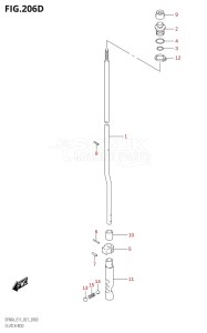 04003F-240001 (2022) 40hp E01 E11-Gen. Export 1-and 2 (DF40A  DF40AQH  DF40AQH  DF40AT  DF40AT  DF40ATH  DF40ATH) DF40A drawing CLUTCH ROD ((DF60A,DF60AQH,DF60ATH):E40)