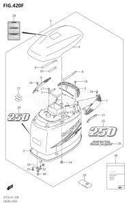 25001F-421001 (2004) 250hp E01-Gen. Export 1 (DF250TK4) DF250 drawing ENGINE COVER ((DF250T,DF250Z):(K10,011))