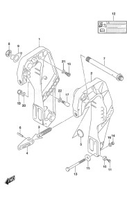 DF 25A drawing Clamp Bracket Remote Control Tiller Handle w/Power Tilt