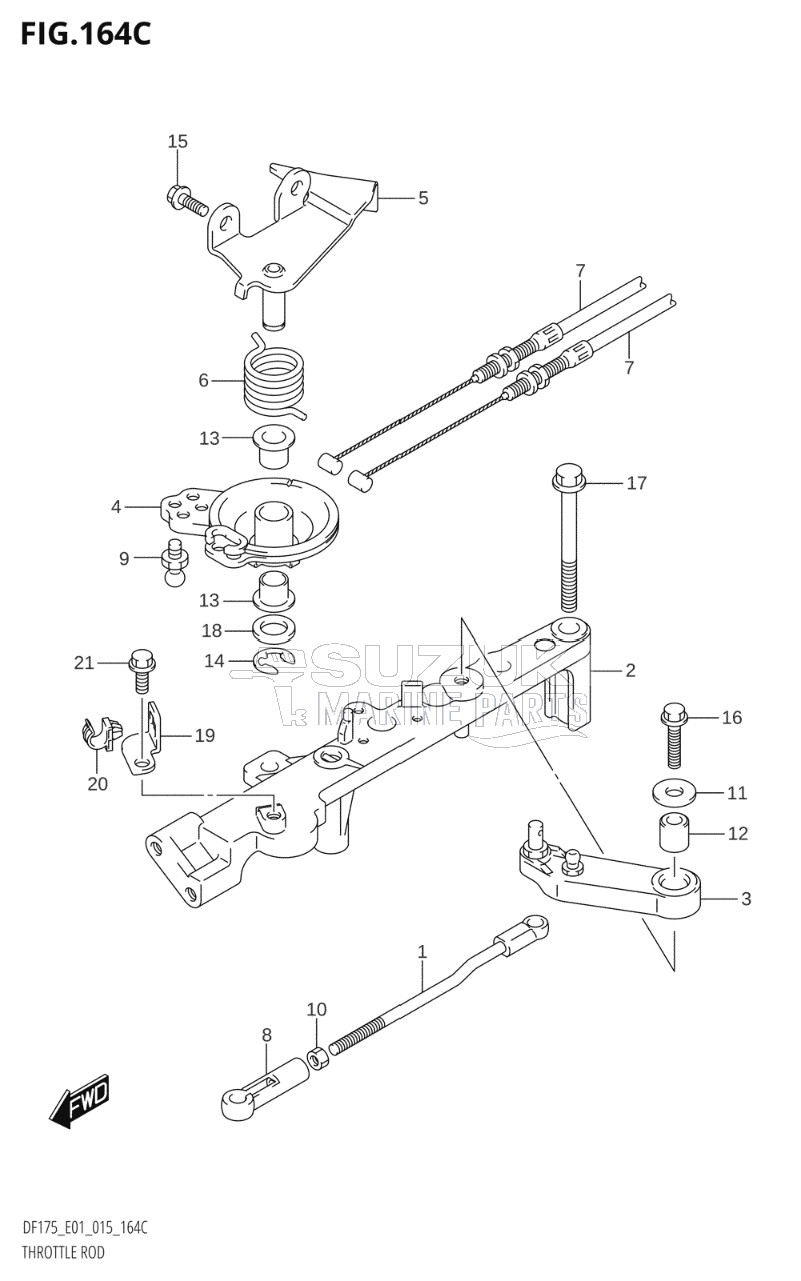 THROTTLE ROD (DF150Z:E01)