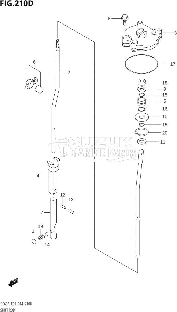 SHIFT ROD (DF60AVT:E40)