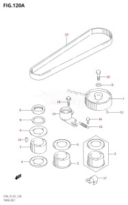 DF70 From 07001F-151001 (E01 E40)  2001 drawing TIMING BELT