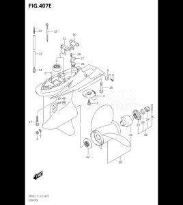 10004F-140001 (2021) 100hp E01 E40-Gen. Export 1 - Costa Rica (DF100BT  DF100BT   DF100BT) DF100B drawing GEAR CASE (DF90AWQH)