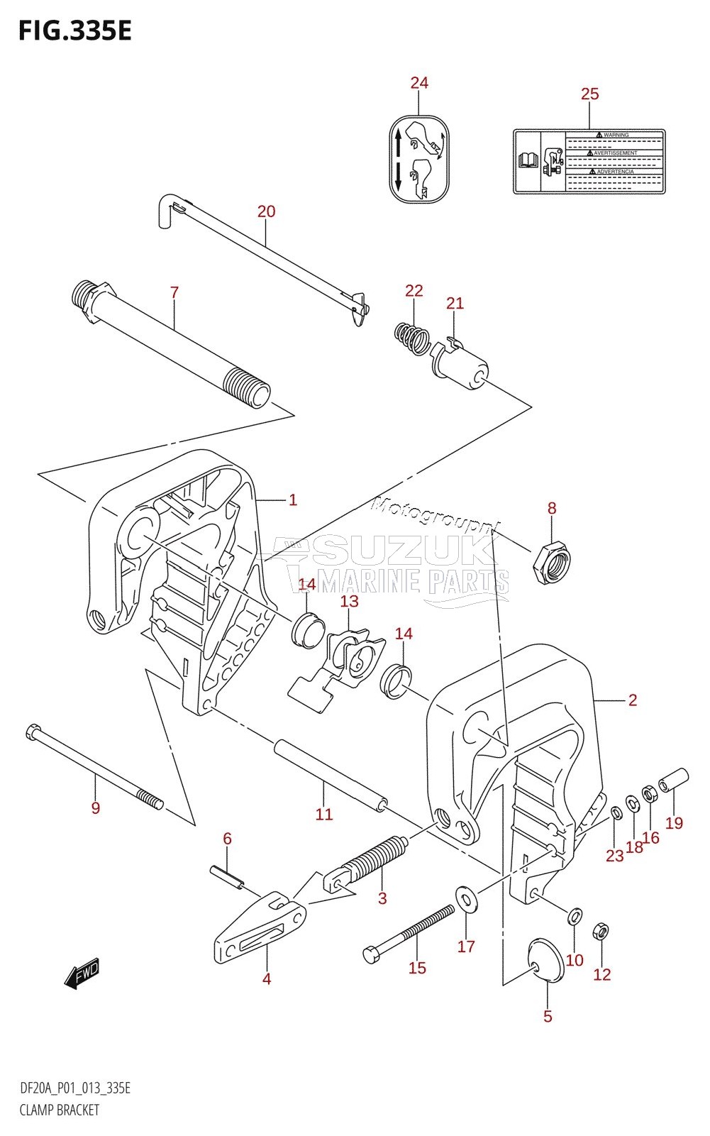 CLAMP BRACKET (DF20A:P01)