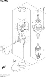 02504F-240001 (2022) 25hp P01-Gen. Export 1 (DF25A    DF25AT    DF25ATH    DT25K) DF25A drawing STARTING MOTOR (DF30A,DF30AR,DF30ATH,DF30AQ)