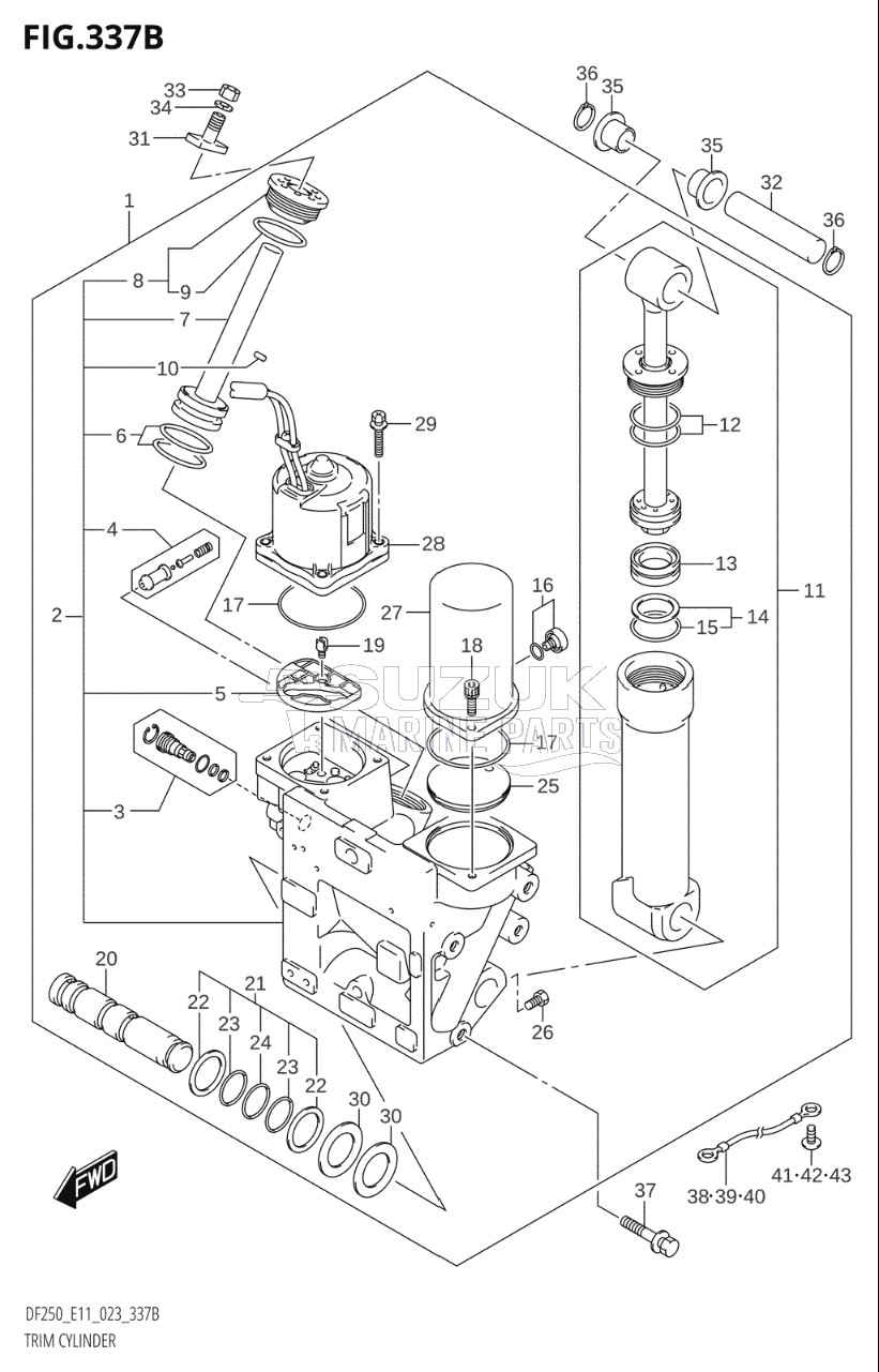 TRIM CYLINDER (X-TRANSOM,XX-TRANSOM)