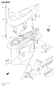 DF225Z From 22503Z-310001 (E01 E40)  2013 drawing GEAR CASE (DF225T:E40)