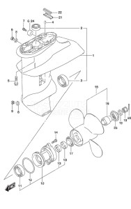 DF 9.9B drawing Gear Case w/High Thrust Prop