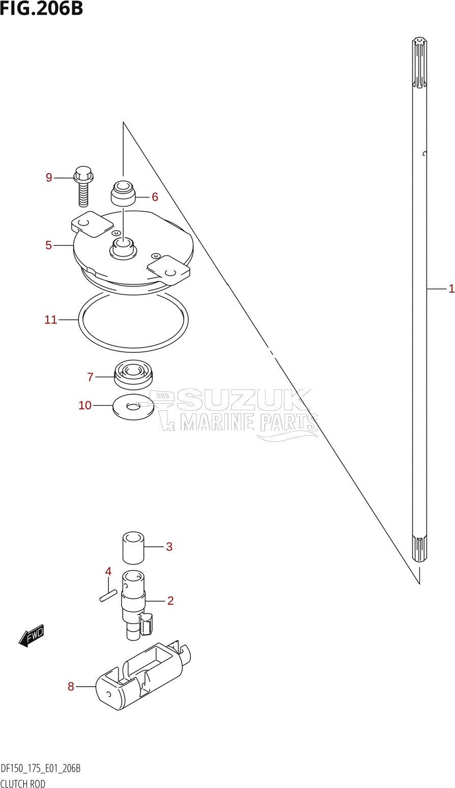 CLUTCH ROD (DF150Z,DF175Z)