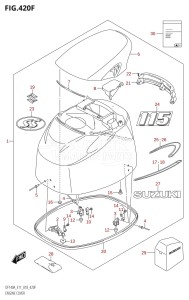 DF100A From 10003F-810001 (E11)  2018 drawing ENGINE COVER (DF115AST)