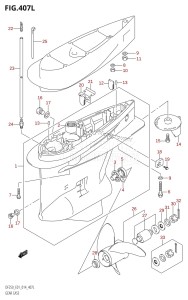 DF225Z From 22503Z-410001 (E01 E40)  2014 drawing GEAR CASE (DF250Z:E01)