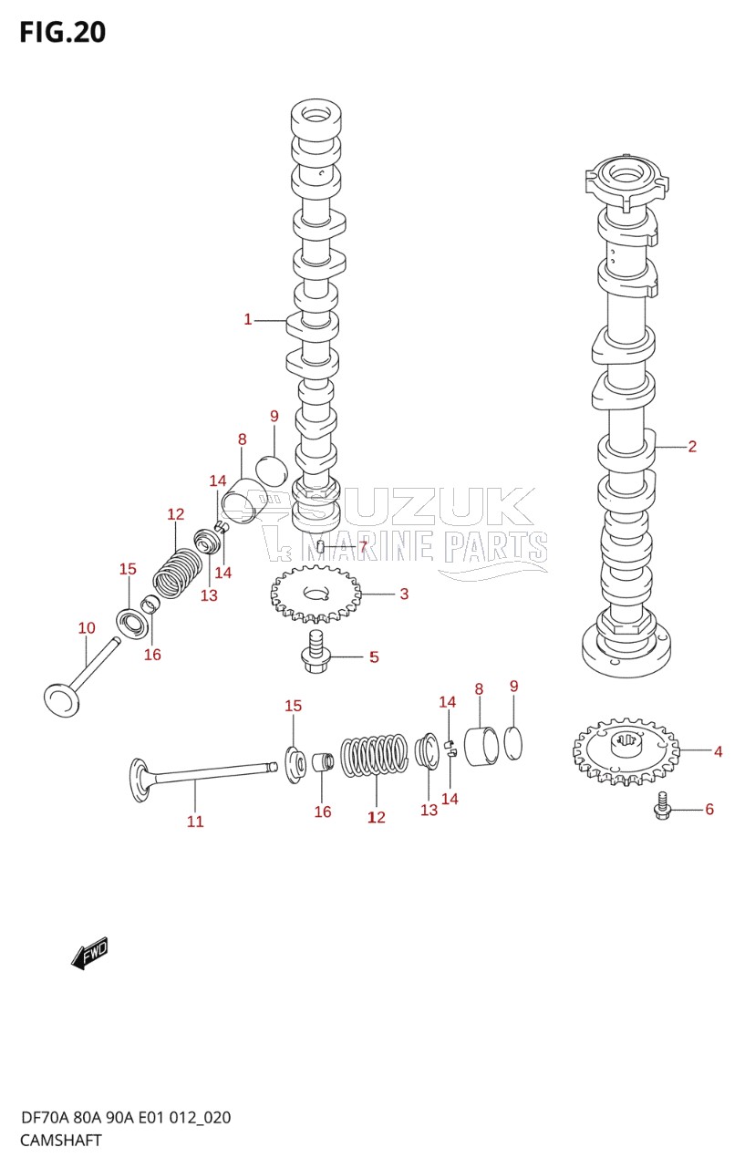 CAMSHAFT (DF80A E40)