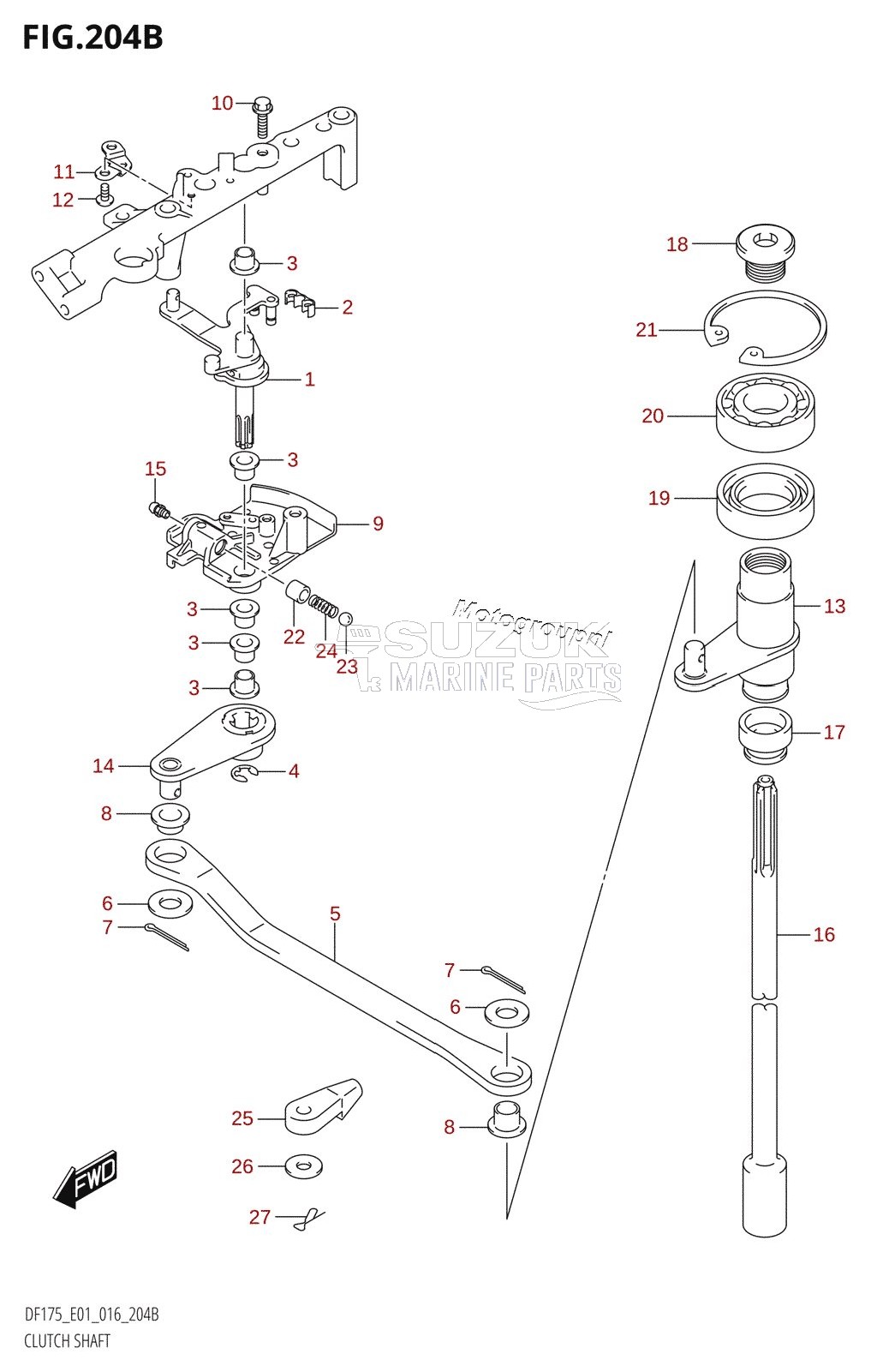 CLUTCH SHAFT (DF150T:E40)