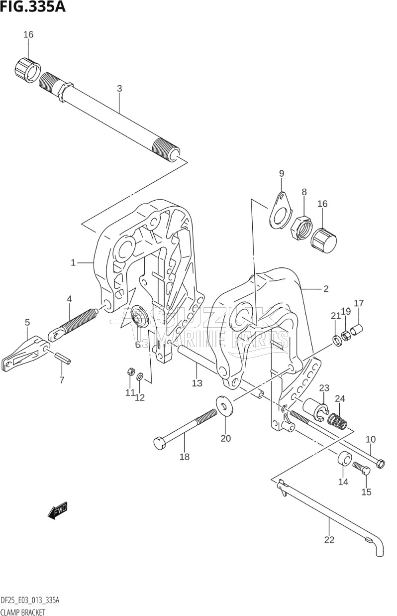 CLAMP BRACKET (DF25:E03)