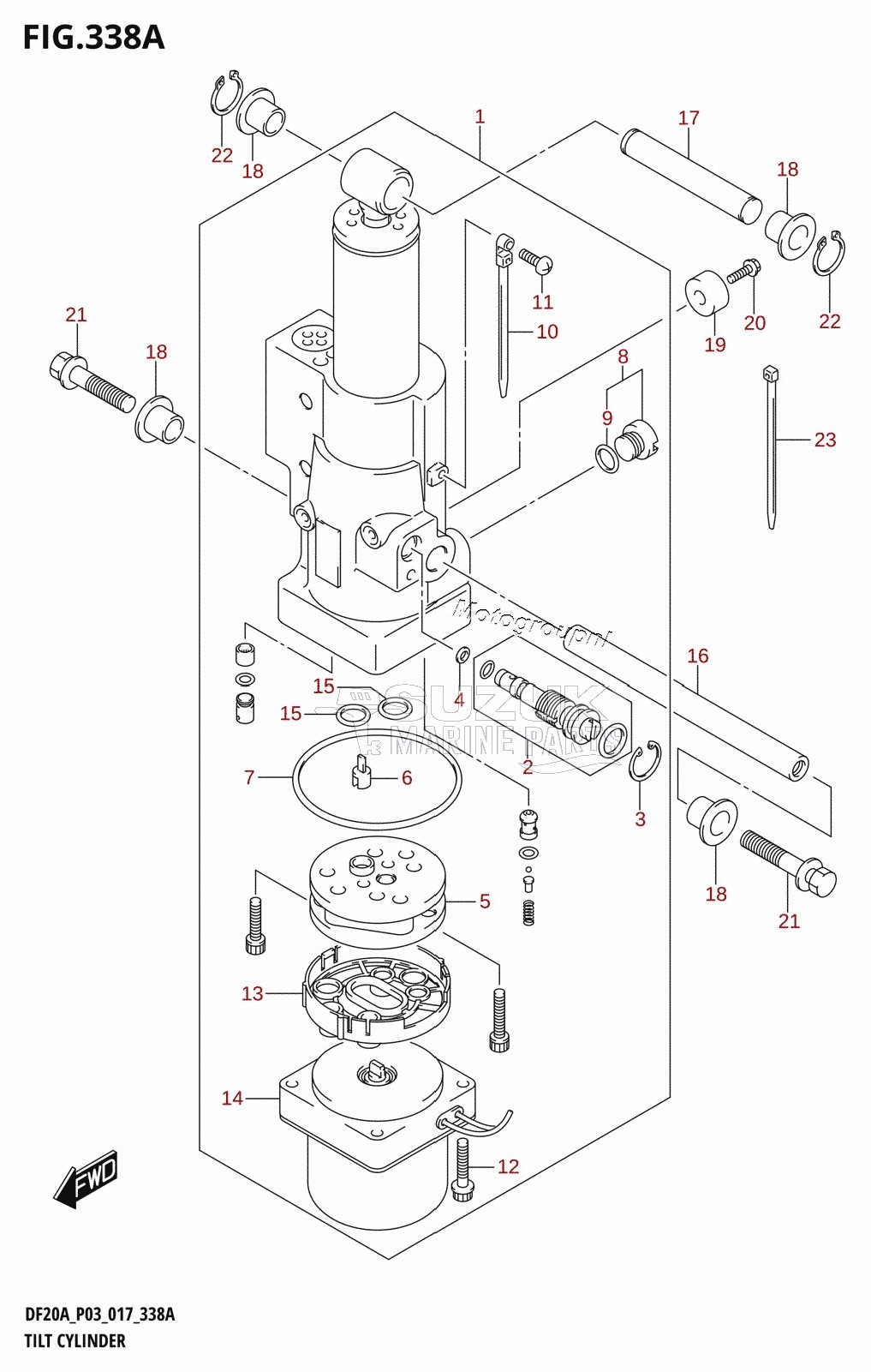 TILT CYLINDER (DF9.9BT:P03)