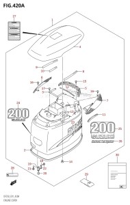 DF225Z From 22501Z-980001 (E01 E40)  2009 drawing ENGINE COVER ((DF200T,DF200Z):(K4,K5,K6,K7,K8,K9))