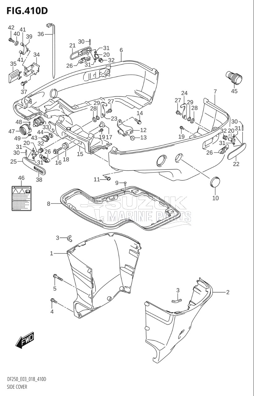 SIDE COVER (DF250ST:L-TRANSOM)