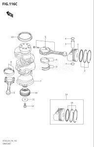 20002F-610001 (2016) 200hp E03-USA (DF200T) DF200 drawing CRANKSHAFT (DF225T:E03)