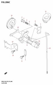 DF9.9A From 00994F-310001 (P01)  2013 drawing CLUTCH ROD (DF9.9A:P01)