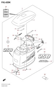 DF225Z From 22503Z-210001 (E01 E40)  2012 drawing ENGINE COVER (DF250T:E40)