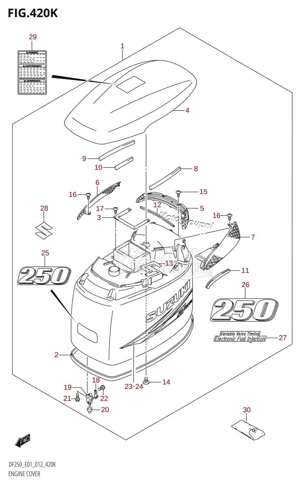 ENGINE COVER (DF250T:E40)