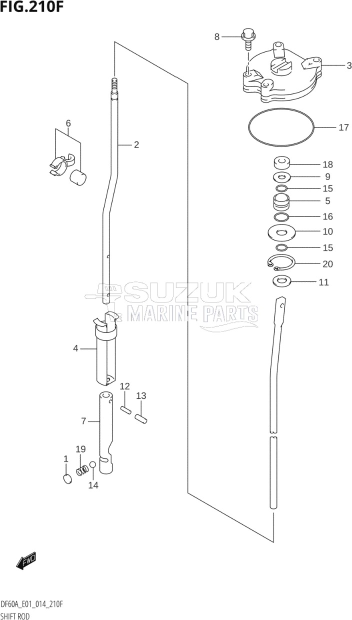 SHIFT ROD (DF60AVTH:E40)