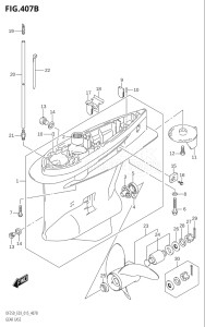 22503F-510001 (2005) 225hp E03-USA (DF225T  DF225Z) DF225T drawing GEAR CASE (DF200Z:E03)