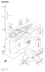 DF200 From 20002F-210001 (E01 E40)  2012 drawing GEAR CASE (DF200Z:E40)