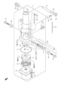 DF 20A drawing Tilt Cylinder Remote Control w/Power Tilt Tiller Handle w/Power Tilt