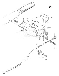 DT85TC From 8501-581001 ()  1996 drawing CLUTCH LEVER (MQ,WHQ MODEL:88~91)