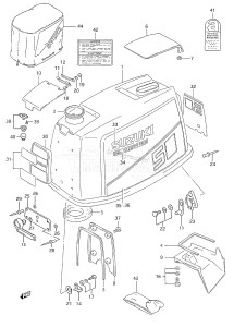 DT50 From 05004-651001 ()  1996 drawing ENGINE COVER