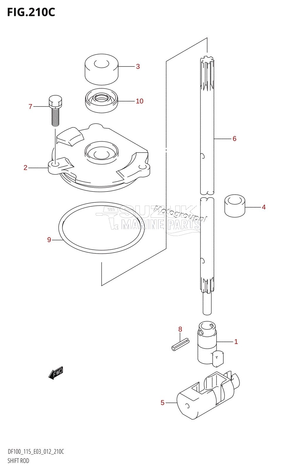 SHIFT ROD (DF115Z:E03)