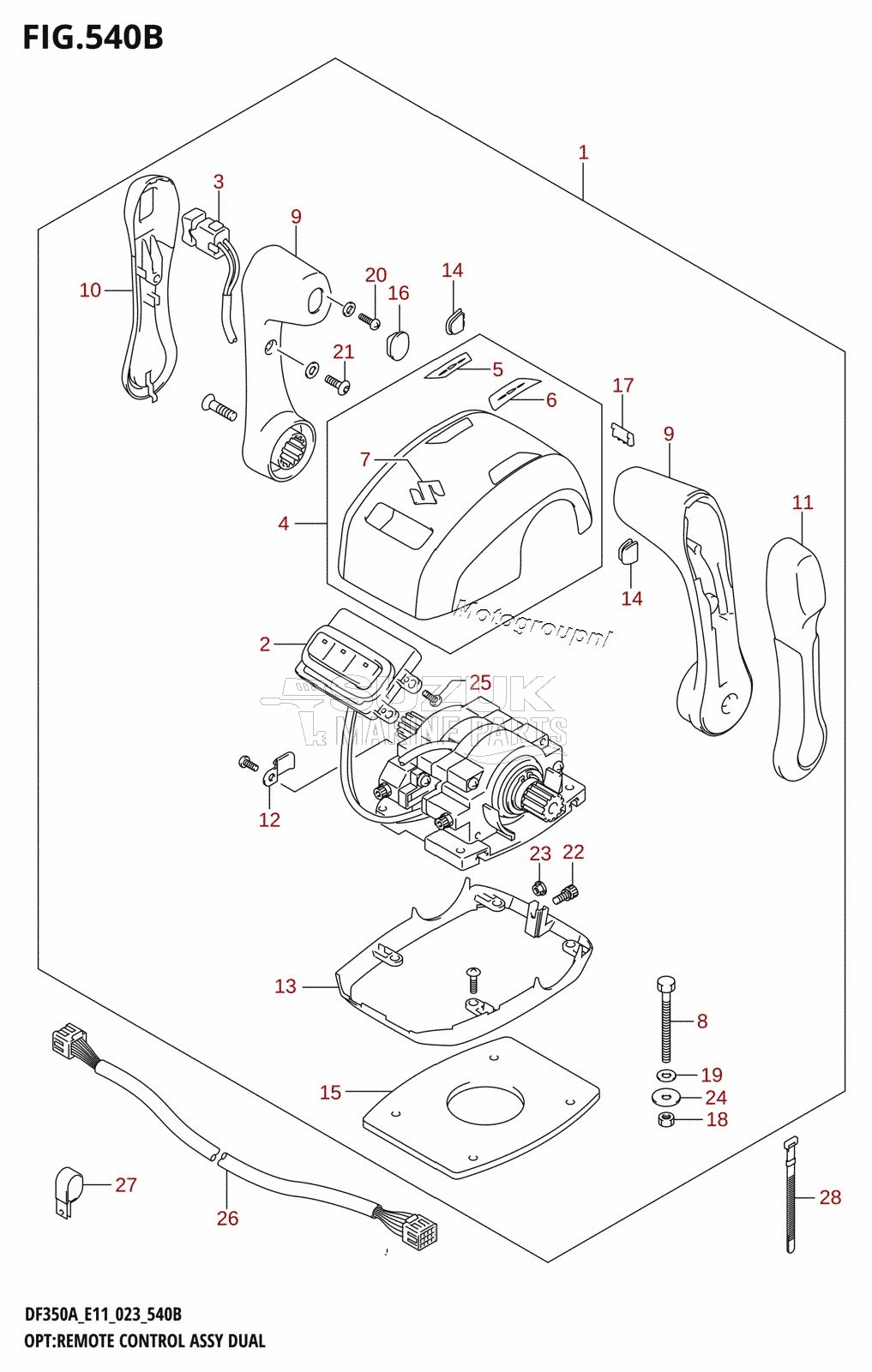 OPT:REMOTE CONTROL ASSY DUAL (022,023)