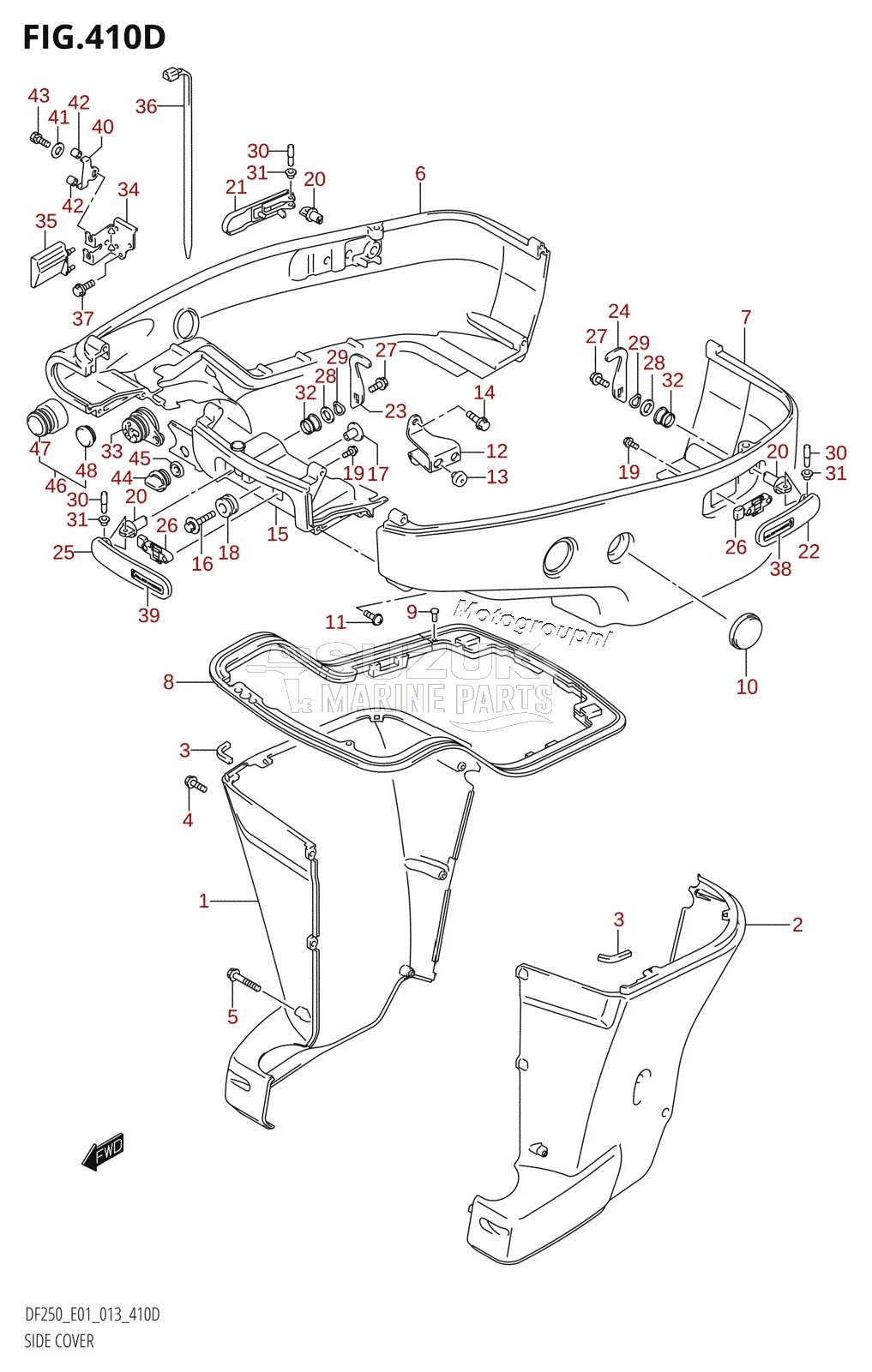 SIDE COVER (DF200Z:E40:X-TRANSOM)