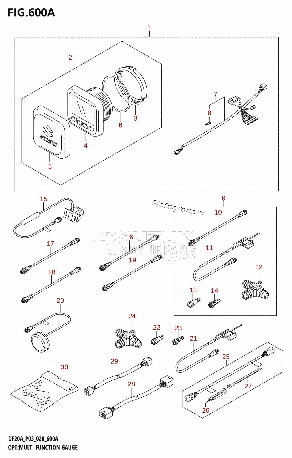 OPT:MULTI FUNCTION GAUGE (DF9.9BT,DF20AT)