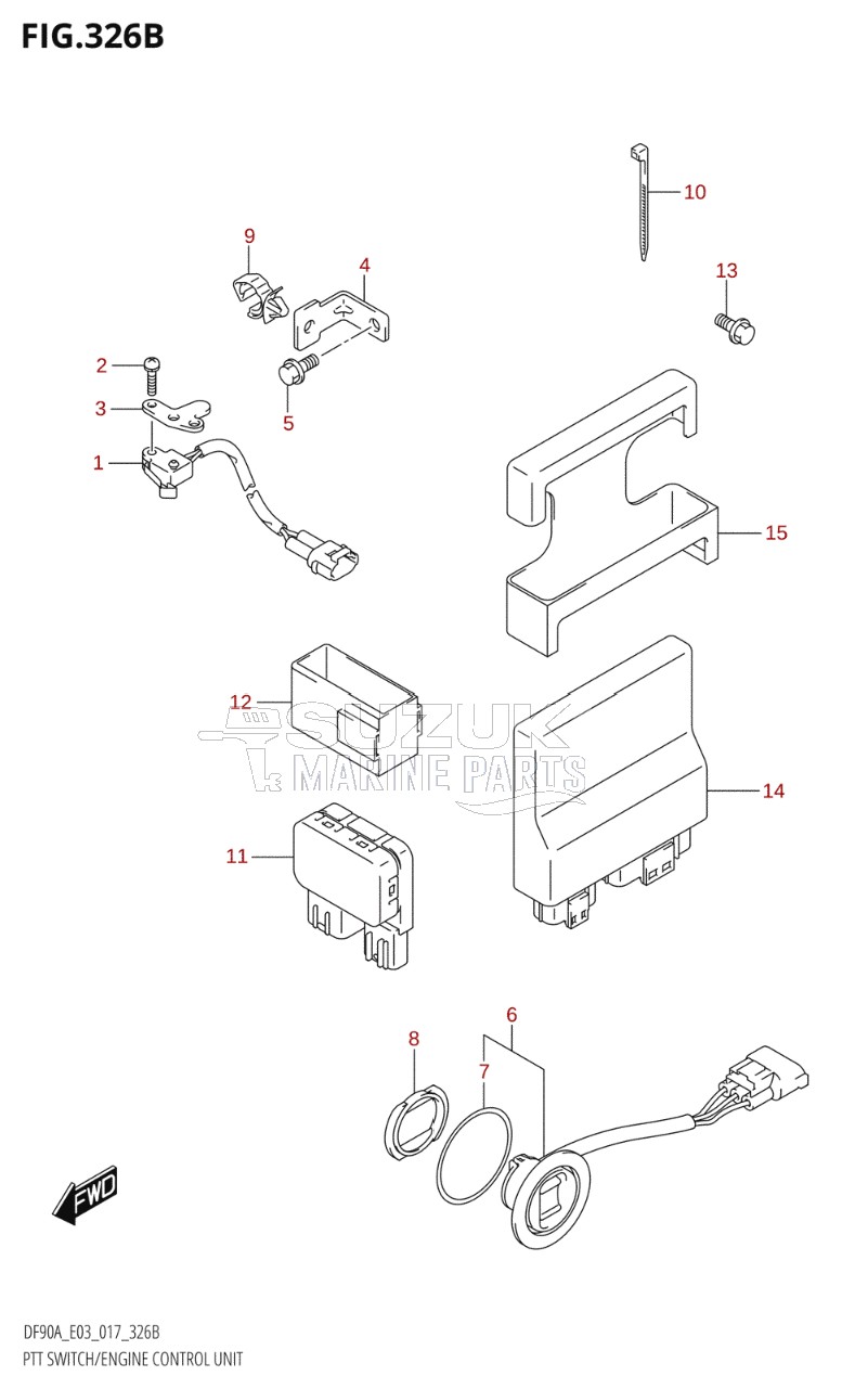 PTT SWITCH / ENGINE CONTROL UNIT (DF80A:E03)