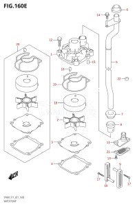 04003F-340001 (2023) 40hp E01 E11-Gen. Export 1-and 2 (DF40A  DF40AQH  DF40AT  DF40ATH) DF40A drawing WATER PUMP (SEE NOTE)