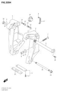 14003Z-510001 (2005) 140hp E01 E40-Gen. Export 1 - Costa Rica (DF140AZ) DF140AZ drawing CLAMP BRACKET (DF140AZ:E01)