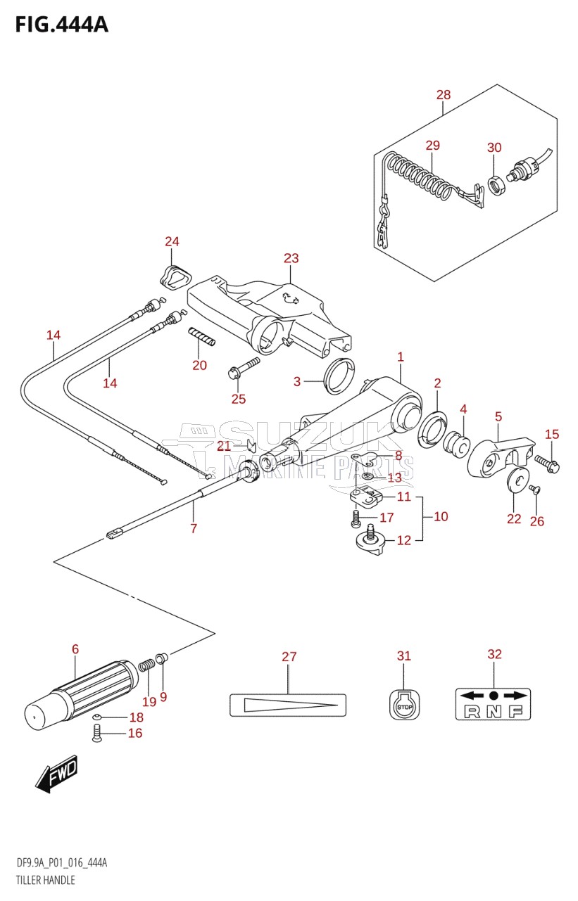 TILLER HANDLE (DF8A:P01)