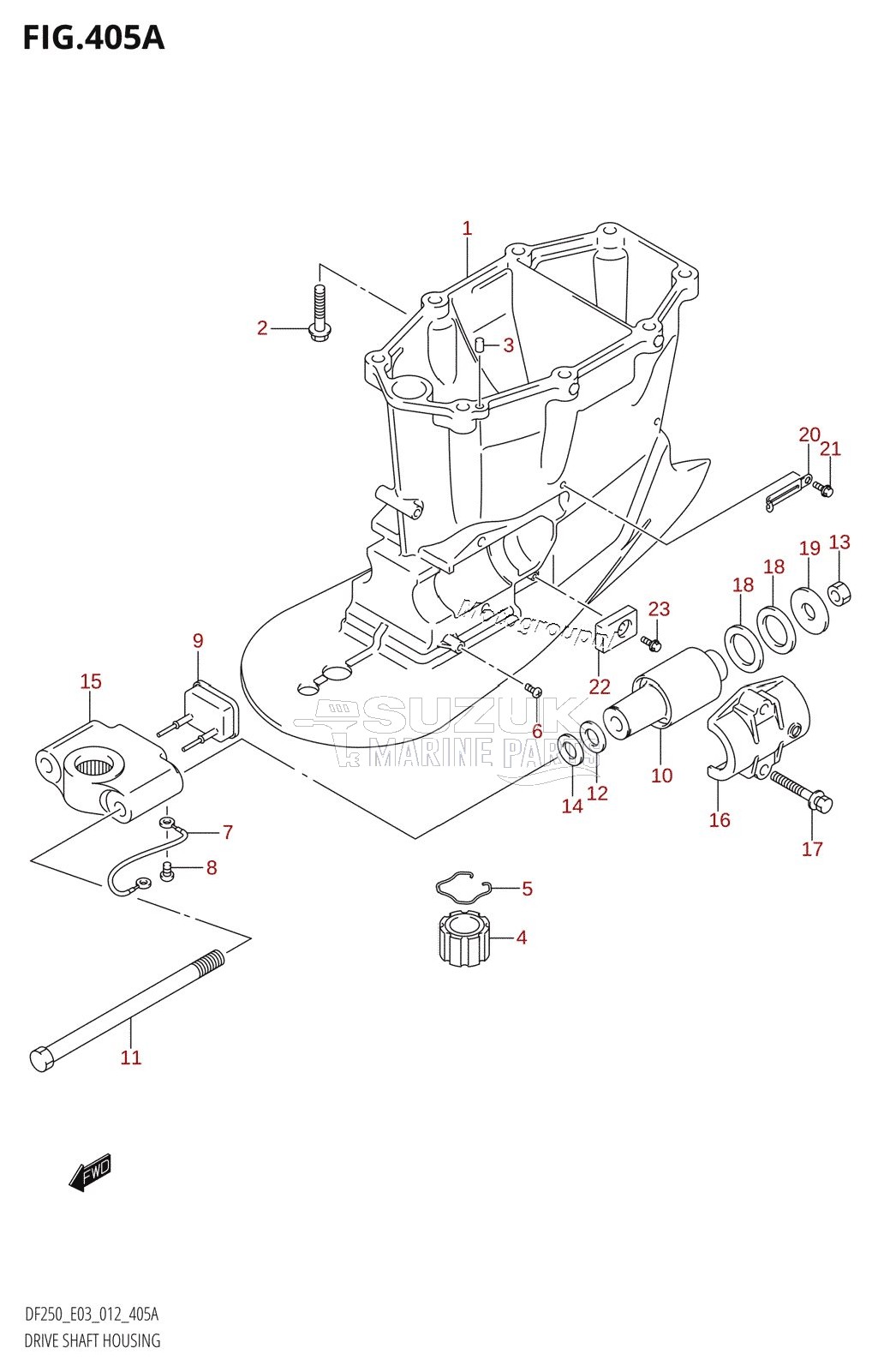 DRIVE SHAFT HOUSING (DF200T:E03:X-TRANSOM)