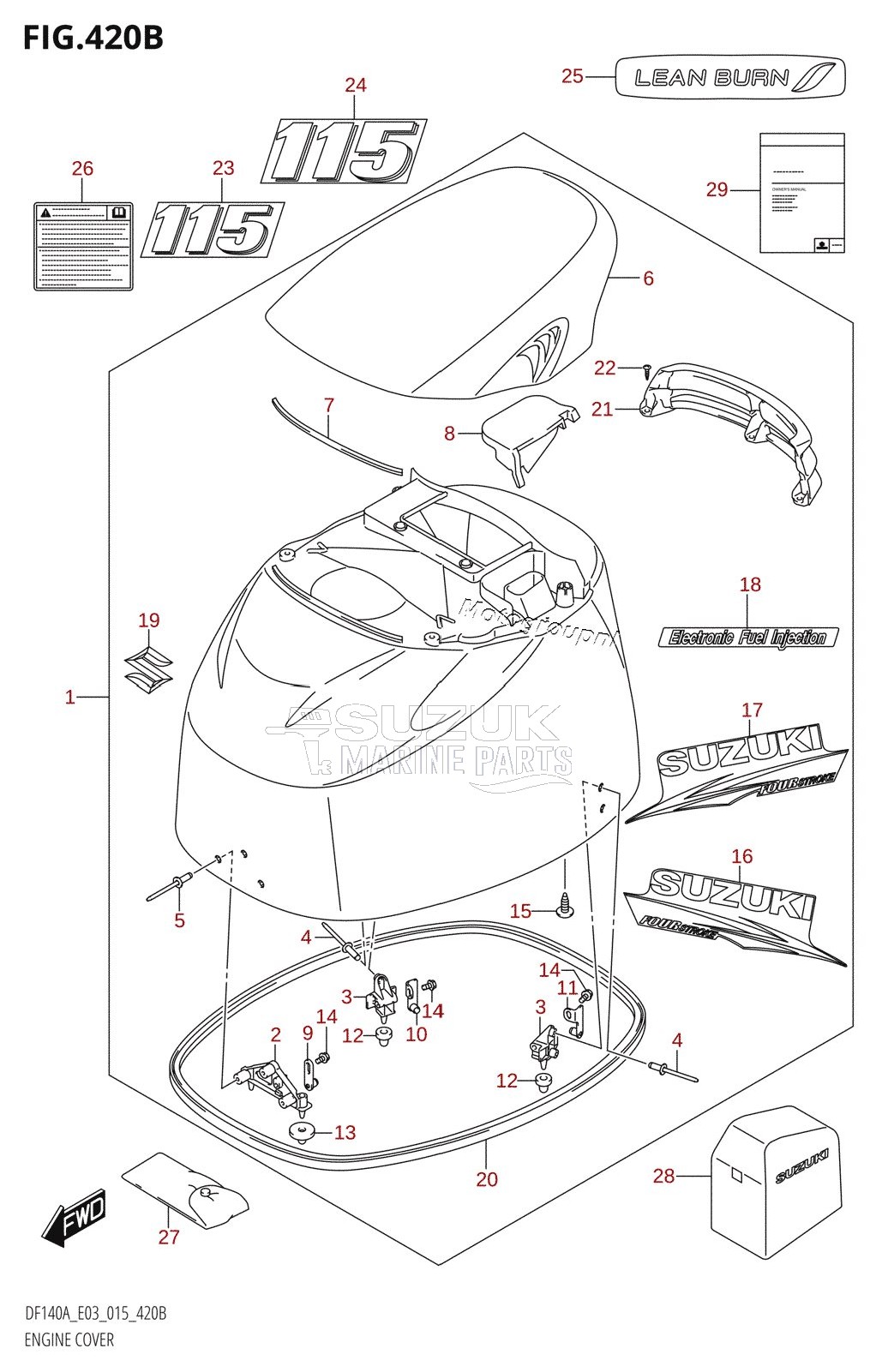 ENGINE COVER (DF115AT:E03)