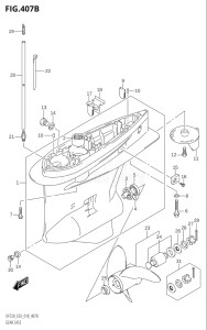 25004F-910001 (2019) 250hp E03-USA (DF250ST) DF250ST drawing GEAR CASE (DF200Z)