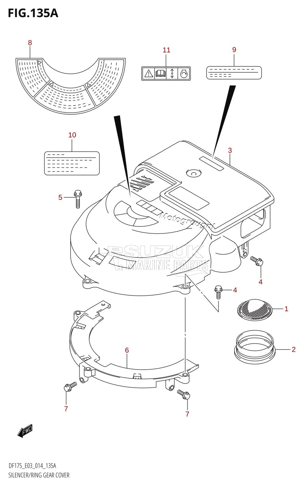 SILENCER /​ RING GEAR COVER (DF150T:E03)